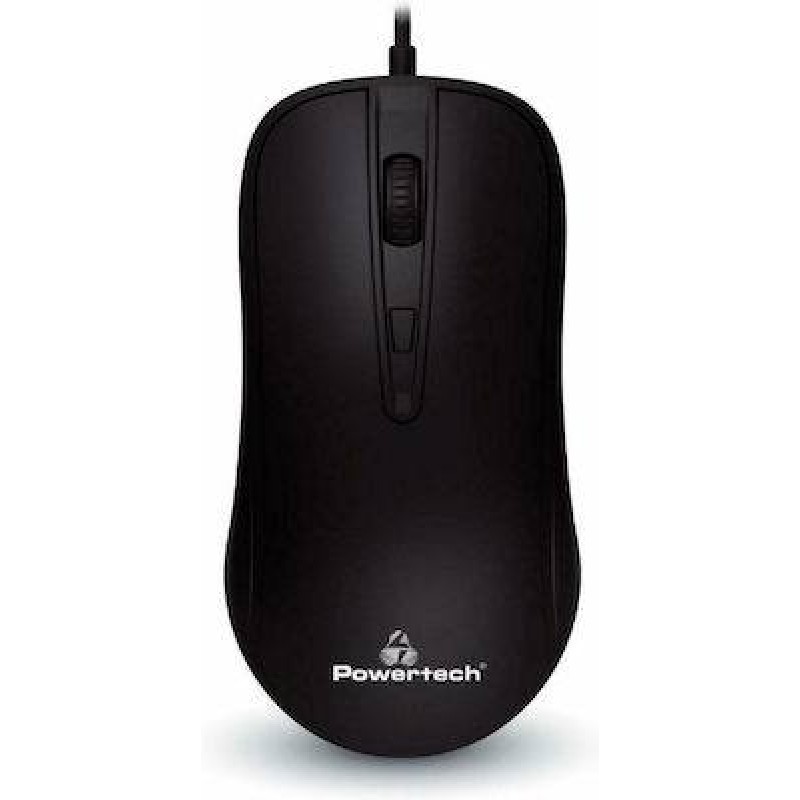 MOUSE POWERTECH WIRED 1600DPI BLACK PT-970
